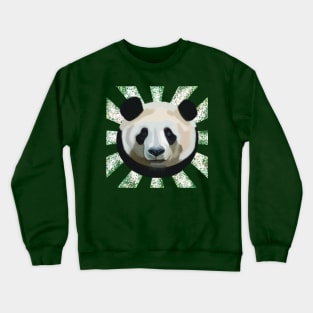 Striking Panda bear on Random spotted patterned sun rays Crewneck Sweatshirt